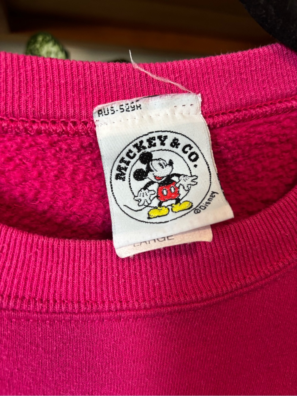 Vintage Mickey & Co Hot Pink Embroidered Sweatshirt | Large - Picture 2 of 6